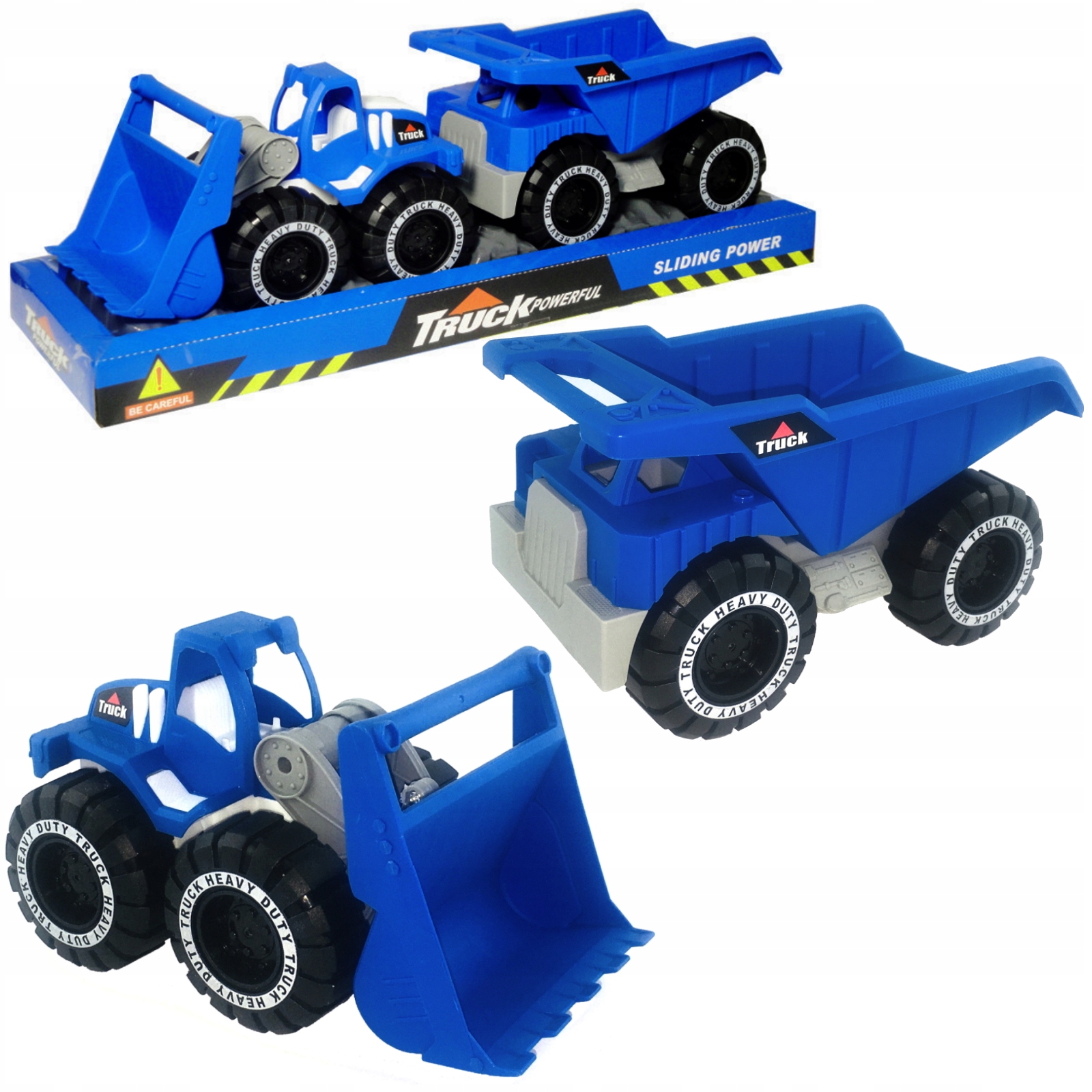 STAVEBNÉ AUTA SET BLUE DUMP TRUCK DOLLAR